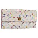 LOUIS VUITTON Multicolor Portefeuille Sarah Wallet White M93532 LV Auth 143004-1