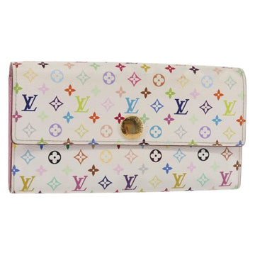 LOUIS VUITTON Multicolor Portefeuille Sarah Wallet White M93532 LV Auth 143004