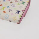 LOUIS VUITTON Multicolor Portefeuille Sarah Wallet White M93532 LV Auth 143004-15