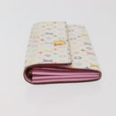 LOUIS VUITTON Multicolor Portefeuille Sarah Wallet White M93532 LV Auth 143004-3