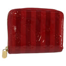 LOUIS VUITTON Vernis Rayure Zippy Coin Purse Pomme D'amour M91720 LV Auth 143005-1