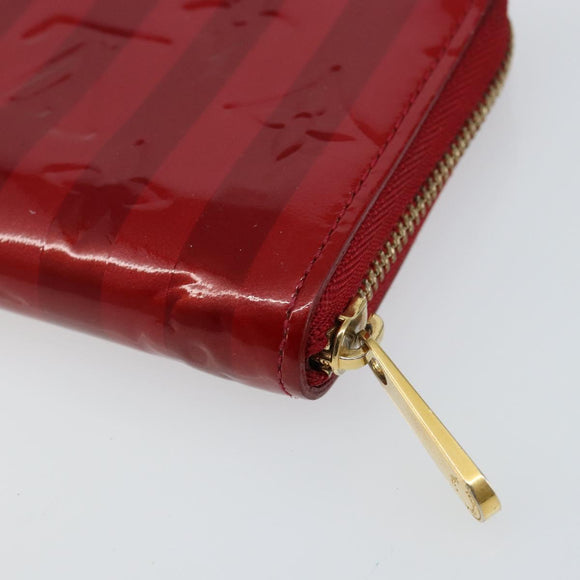 LOUIS VUITTON Vernis Rayure Zippy Coin Purse Pomme D'amour M91720 LV Auth 143005