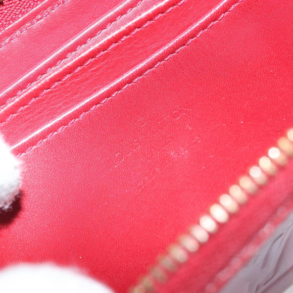 LOUIS VUITTON Vernis Rayure Zippy Coin Purse Pomme D'amour M91720 LV Auth 143005