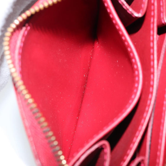 LOUIS VUITTON Vernis Rayure Zippy Coin Purse Pomme D'amour M91720 LV Auth 143005