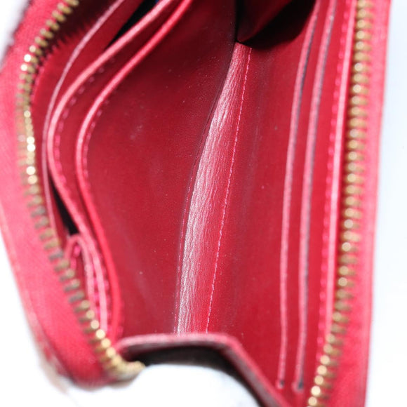 LOUIS VUITTON Vernis Rayure Zippy Coin Purse Pomme D'amour M91720 LV Auth 143005