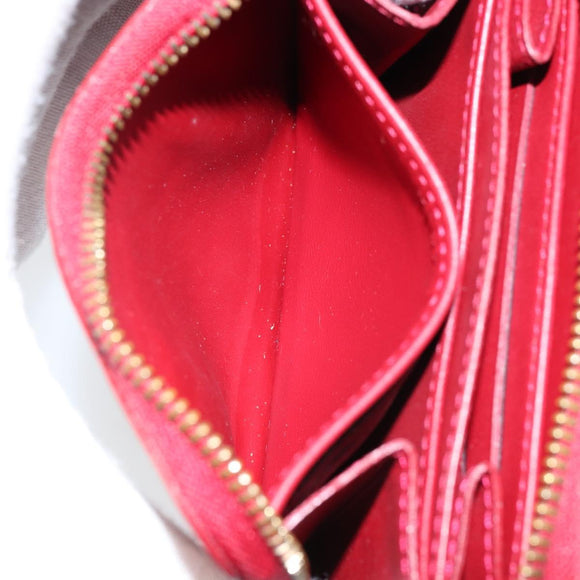 LOUIS VUITTON Vernis Rayure Zippy Coin Purse Pomme D'amour M91720 LV Auth 143005