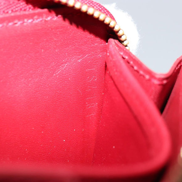 LOUIS VUITTON Vernis Rayure Zippy Coin Purse Pomme D'amour M91720 LV Auth 143005