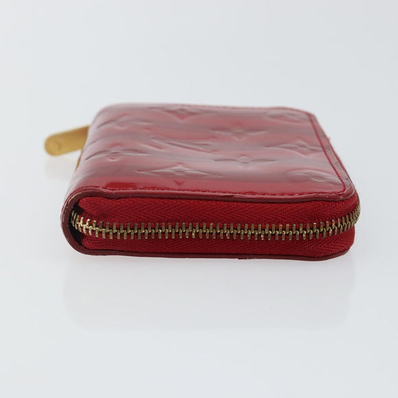 LOUIS VUITTON Vernis Rayure Zippy Coin Purse Pomme D'amour M91720 LV Auth 143005