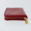 LOUIS VUITTON Vernis Rayure Zippy Coin Purse Pomme D'amour M91720 LV Auth 143005-4