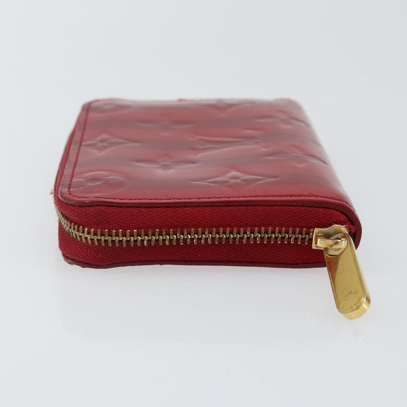 LOUIS VUITTON Vernis Rayure Zippy Coin Purse Pomme D'amour M91720 LV Auth 143005