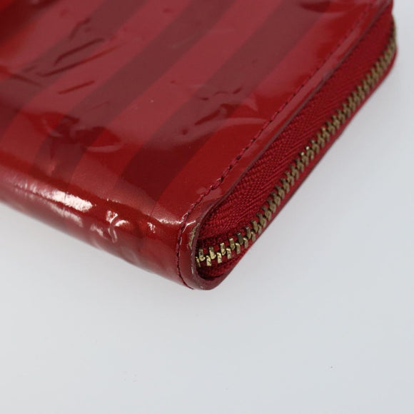 LOUIS VUITTON Vernis Rayure Zippy Coin Purse Pomme D'amour M91720 LV Auth 143005