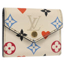 LOUIS VUITTON Monogram Game On Portefeuillezoe Wallet White M57491 Auth 143006-1