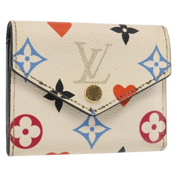 LOUIS VUITTON Monogram Game On Portefeuillezoe Wallet White M57491 Auth 143006