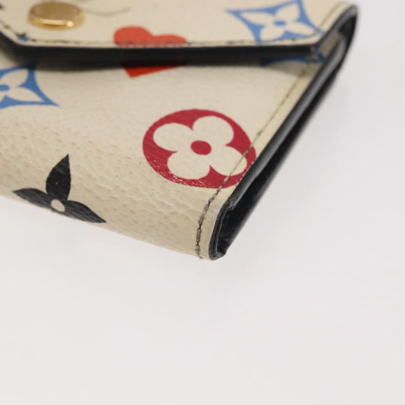 LOUIS VUITTON Monogram Game On Portefeuillezoe Wallet White M57491 Auth 143006
