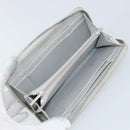 CHANEL Matelasse Long Wallet Caviar Skin Silver CC Auth 143007-9