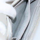 CHANEL Matelasse Long Wallet Caviar Skin Silver CC Auth 143007-10