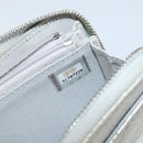 CHANEL Matelasse Long Wallet Caviar Skin Silver CC Auth 143007-12