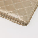 CHANEL Matelasse Long Wallet Lamb Skin Gold CC Auth 143008-15