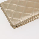 CHANEL Matelasse Long Wallet Lamb Skin Gold CC Auth 143008-16