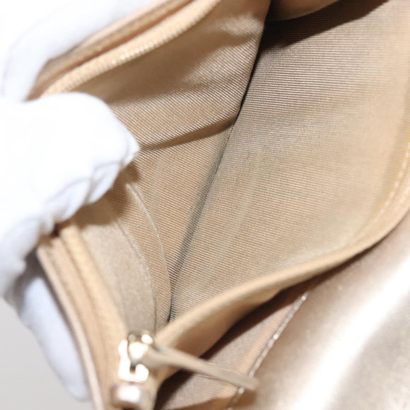 CHANEL Matelasse Long Wallet Lamb Skin Gold CC Auth 143008