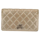 CHANEL Matelasse Long Wallet Lamb Skin Gold CC Auth 143008-13