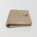 CHANEL Matelasse Long Wallet Lamb Skin Gold CC Auth 143008-3