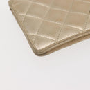 CHANEL Matelasse Long Wallet Lamb Skin Gold CC Auth 143008-14