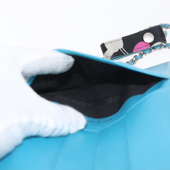 CHANEL Chain Compact Wallet Satin Black CC Auth 143013