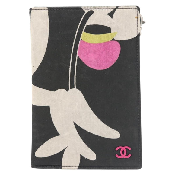 CHANEL Chain Compact Wallet Satin Black CC Auth 143013