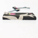 CHANEL Chain Compact Wallet Satin Black CC Auth 143013-4