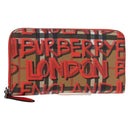 BURBERRY Nova Check Graffiti Long Wallet PVC Beige Auth 143015M-1