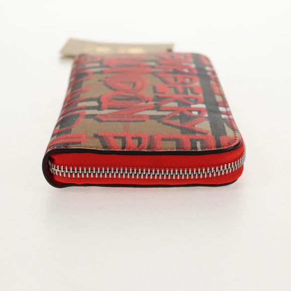 BURBERRY Nova Check Graffiti Long Wallet PVC Beige Auth 143015M