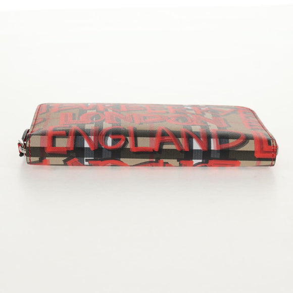 BURBERRY Nova Check Graffiti Long Wallet PVC Beige Auth 143015M