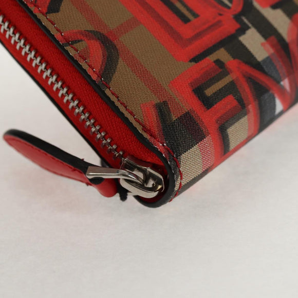 BURBERRY Nova Check Graffiti Long Wallet PVC Beige Auth 143015M