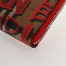 BURBERRY Nova Check Graffiti Long Wallet PVC Beige Auth 143015M-10