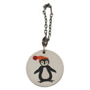 HERMES Bag Charm Leather White Auth 143016-2