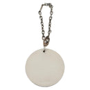 HERMES Bag Charm Leather White Auth 143016-5