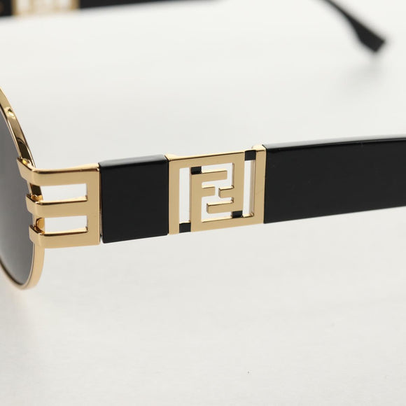 FENDI Fenderche Versace Collaboration Sunglasses metal Black Auth 143020M