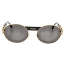 FENDI Fenderche Versace Collaboration Sunglasses metal Black Auth 143020M-2