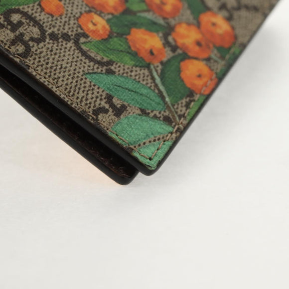 GUCCI GG Supreme Wallet PVC Beige Auth 143023M