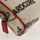 Christian Dior Hardcore Pouch Canvas White Red Auth 143024V-14