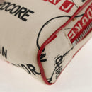 Christian Dior Hardcore Pouch Canvas White Red Auth 143024V-15