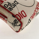 Christian Dior Hardcore Pouch Canvas White Red Auth 143024V-16