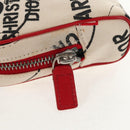 Christian Dior Hardcore Pouch Canvas White Red Auth 143024V-19