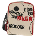 Christian Dior Hardcore Pouch Canvas White Red Auth 143024V-13