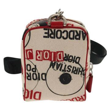 Christian Dior Hardcore Pouch Canvas White Red Auth 143024V - 0