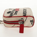 Christian Dior Hardcore Pouch Canvas White Red Auth 143024V-3