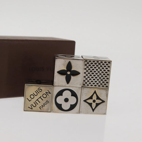 LOUIS VUITTON Monogram Gamecube Paper weight metal Silver M99454 LV Auth 143026