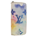 LOUIS VUITTON Monogram Watercolor Zippy Wallet Vertical Blue M80499 Auth 143028A-1