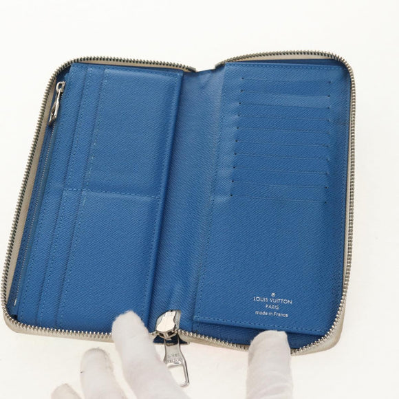 LOUIS VUITTON Monogram Watercolor Zippy Wallet Vertical Blue M80499 Auth 143028A